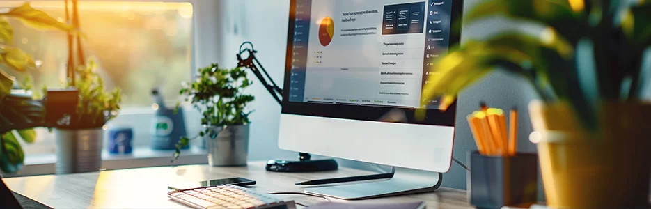 Equipe desenvolvendo site corporativo otimizado com alta performance e painel administrativo personalizado para gestão estratégica de conteúdo e leads